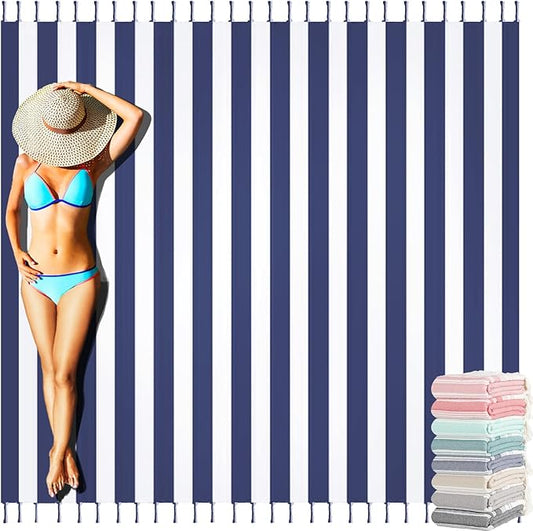 Oversized Turkish Beach Towel Blanket Cotton Giant XL Sandproof Towels Huge Linen XXL Extra Large Big Throw Quilt Blankets for Adults Cloud Travel Camping Glamping Accessories Essentials