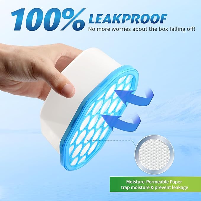 Ksend Moisture Absorbers, 18 Pack, Compact Dehumidifier for Closet, Efficient Humidity Absorber Boxes, Moisture Absorber for Closet, Odor Eliminator with Fragrance Free, Blue, 6.4oz, 300ml