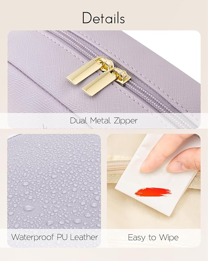 Vlando Small Makeup Bag,Makeup Pouch,Makeup Travel Bag Christmas Gifts for Women Makeup Organizer Case for Toiletries Gifts for Traveler Wife Daughter-Purple