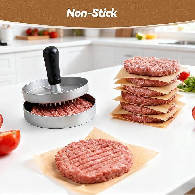 360 Count 6"x 6" Heavy Duty Patty Paper Sheets for Separating Patty, No-Stick & No-Leak Unbleached Parchment Paper Squares, Pre-cut Burger Patty Paper for Oven, Air Fryer, Microwave