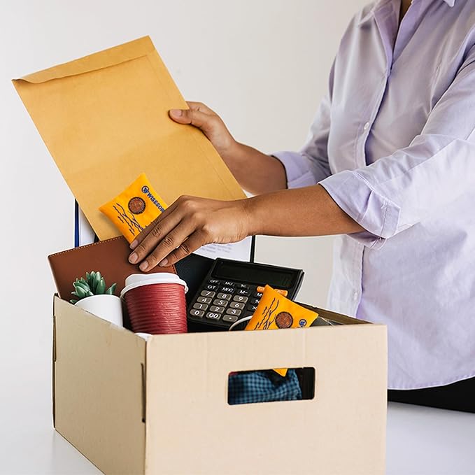 50g x 6 Packs Rechargeable Desiccant Packs, Orange Indicating Silica Gel Packets, Moisture Absorber for Storage, Seeds, 3D Filaments, Electronics, Safes, Luggage - Reusable Dehumidifier Bags