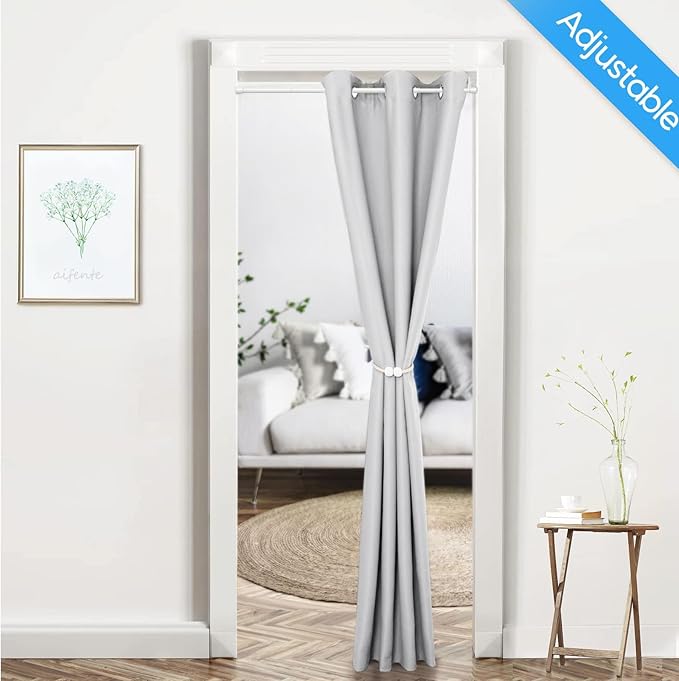1 Pack Spring Tension Rods 33-59 Inches, 5/8 Inch Diameter White No Drill Spring Loaded Adjustable Extendable, Small Short Tension Curtain Rod for Windows Kitchen Doorway Closet Cupboard