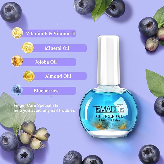 TsMADDTs Nail Manicure Kit with 3 Nail Files, 2 Buffer Blocks, Cuticle Tool with Trimmer, Pusher and Cuticle Oil for Women Nail Care