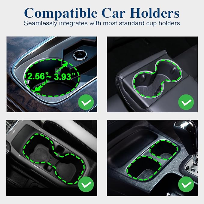 2Pack Car Cup Holder Expander, Cup Holder Extender Adapter with Expandable Arm and Adjustable Base, Compatible with Yeti Ramblers, Hydro Flasks, Stanley, Owala Most Coffee Mugs Bottles & Cups