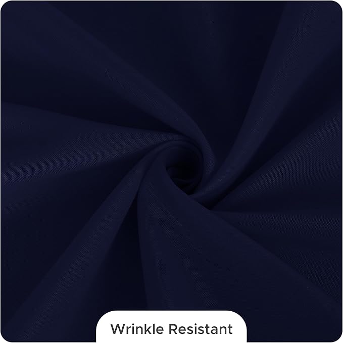 Fitable 8 Pack Rectangle Tablecloths: Stain Resistant Wrinkle Free Circle Table Clothes, Washable Reusable Polyester Table Covers for Wedding Party Birthday Banquet Reception(Navy, 60x102 Inch)