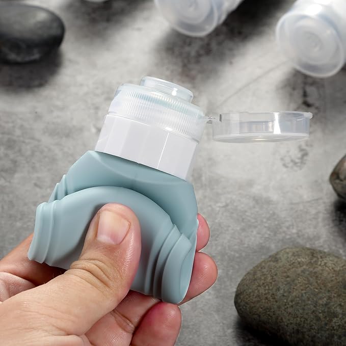 Mrsdry Travel Bottles for Toiletries, TSA Approved 3oz Travel Size Containers BPA Free Leak Proof Refillable Liquid Silicone Squeezable Travel Accessories for Shampoo Conditioner Lotion (4 Pack)