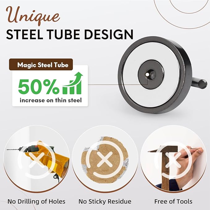 Neosmuk Magnetic Hooks, Heavy Duty 85lb+ Strong Magnet Hook for Cruise Cabins, Cruise Ship Essentials for Hanging, Metal Wall Refrigerator Hangers (Gunmetal, 10 Pack)