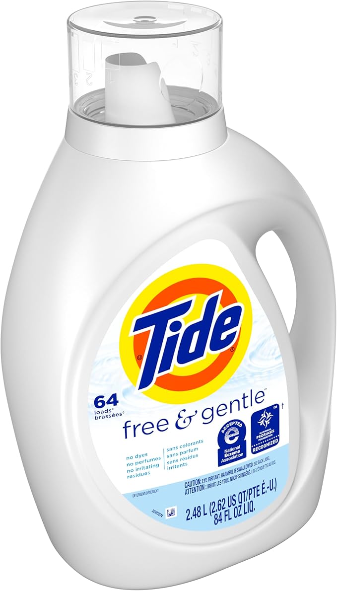 Free and Gentle Liquid Laundry Detergent 64 Loads 84 oz Bottle 4/Carton