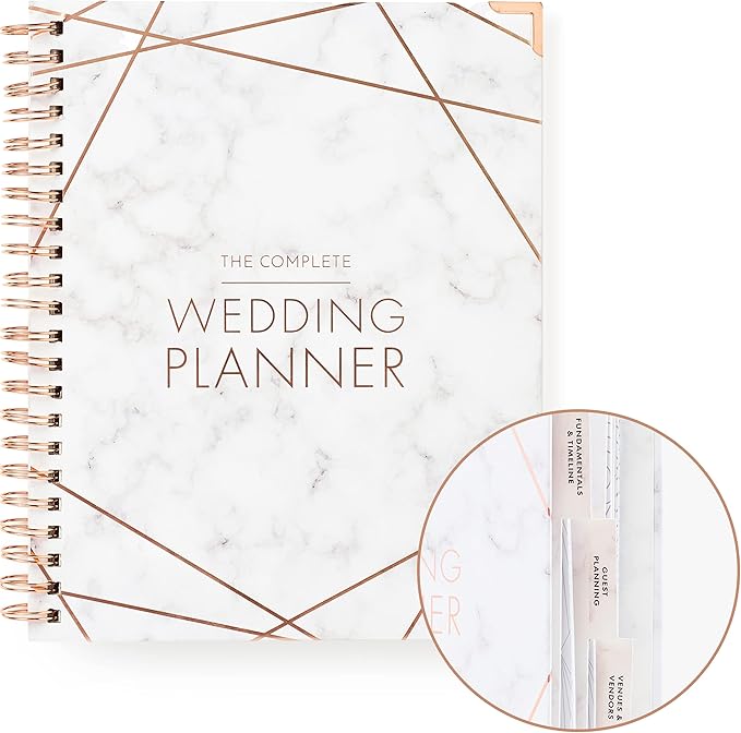 Your Perfect Day Wedding Planner Book and Organizer - Wedding Planner Book - Bridal Planning Binder with Countdown Calendar - Bride Gifts, Bridal Stuff, Notebook, Journal (MARBLED)