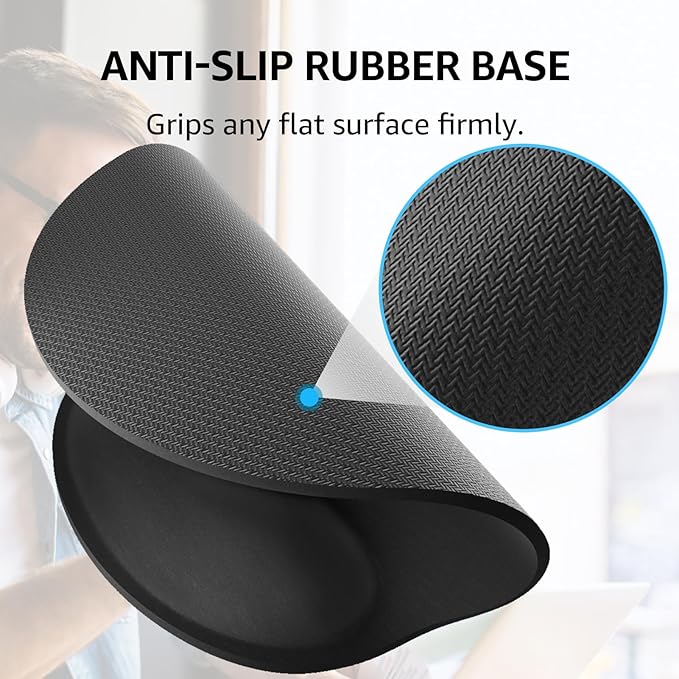 KTRIO Ergonomic Keyboard Wrist Rest and Mouse Pad with Wrist Rest Set, Memory Foam Wrist Support for Typing, Gaming, Office and Home Use, Black