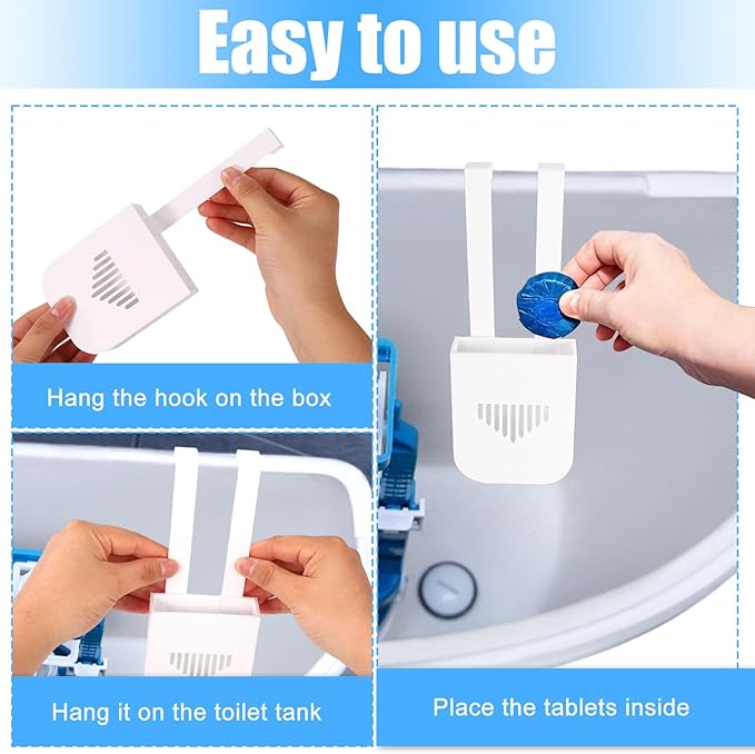 1 Sets Toilet Tank Pucks Holder, Hanging Toilet Bowl Carrier Hook Pucks Holder Hanger Bracket Caddy Avoids Crumbling from Water Tank