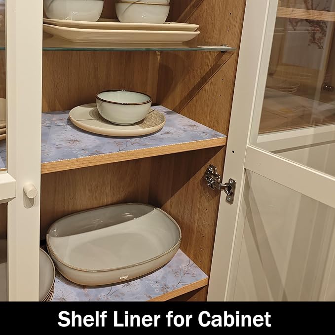 Dandelion Shelf Liners Strong Non-Slip and Non Adhesive Shelf and Drawer Liners for Kitchen Cabinet Wire Fridge, Waterproof Shelf Drawer Liner,Easy to Clean,12IN x 10FT
