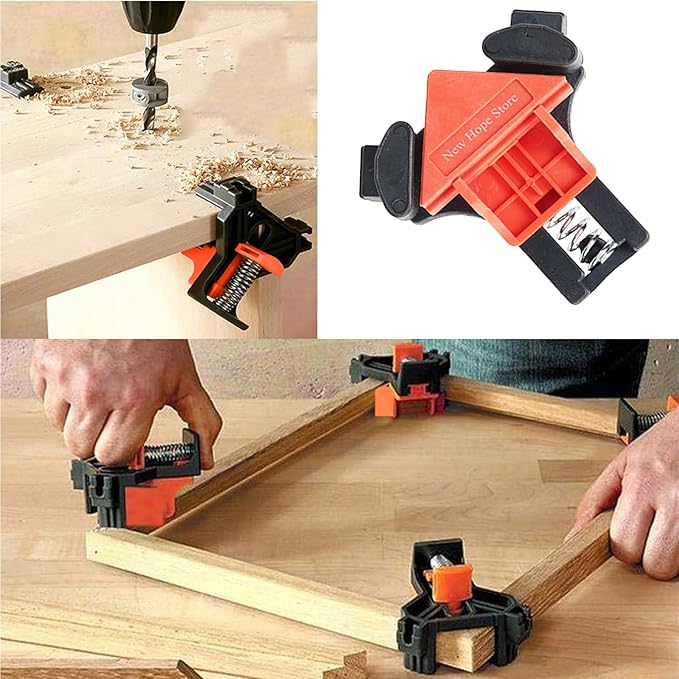 Woodworking 90 Degree Angle Corner Clamps, 8pcs ABS Adjustable Swing Corner Clip Fixer Carpenter Right Angle Fixing Clamps for Drilling, Making Cabinets, Photo Framing, Crafting Projects