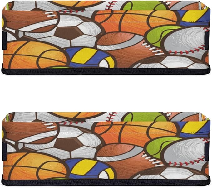 Sport Ball Small Bathroom Baskets for Toilet,Foldable Toilet Paper Tank Basket Organizer for Towels Storage Decorative Open Storage Bins for Home,Closet,Containers,Cabinet