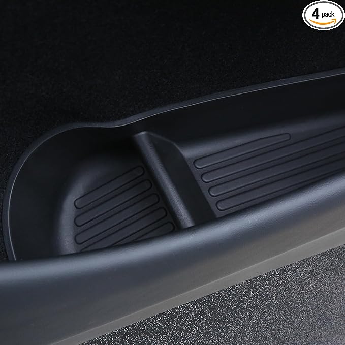 Arcoche Door Side Storage Box for Tesla Model Y Juniper Accessories 2025 2026 Door Pocket Liners,TPE Front & Rear Side Organizer Tray Protector Liner (model Y Juniper) 4pcs