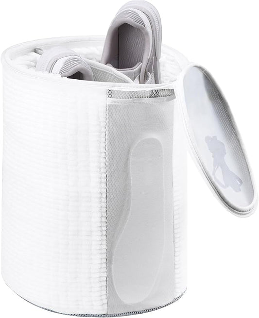 Teletrogy Large Shoe Bag for Washing Machine, Two-Zone Design, 2 Mesh Pockets, One-Step Wash for Complete Cleaning, Durable Invisible Zipper Sneaker Laundry Bag Home Dorm Essentials 9.45" x 13.8"