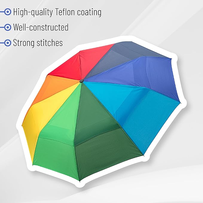 Mr. Pen- Windproof Travel Umbrella, Small Water-Resistant Automatic Folding Umbrella for Rain and Sun, Light, Compact and Portable for Women & Men, Fits Car & Backpack
