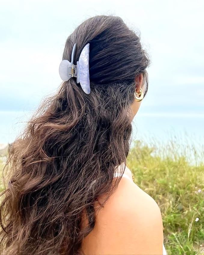 4Pcs Large Acrylic Clips - Big Non-Slip Banana Barrettes for Thick Hair, Strong Hold Jaw Clips for Women Girls