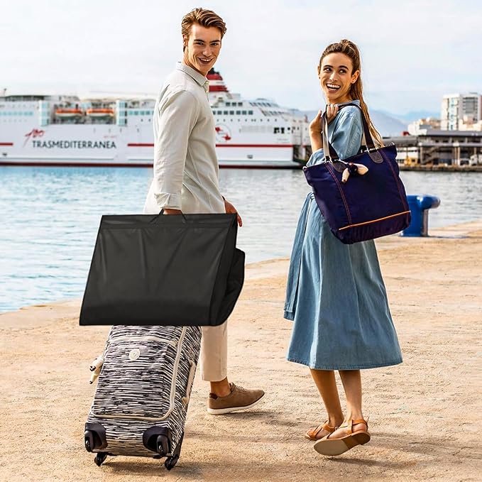 MISSLO 43" Mens Garment Bags for Travel Waterproof Suit Bags for Closet Storage Hanging Clothes Travel Bag for Shirts, Jackets, Coats, Black, 1 Pack