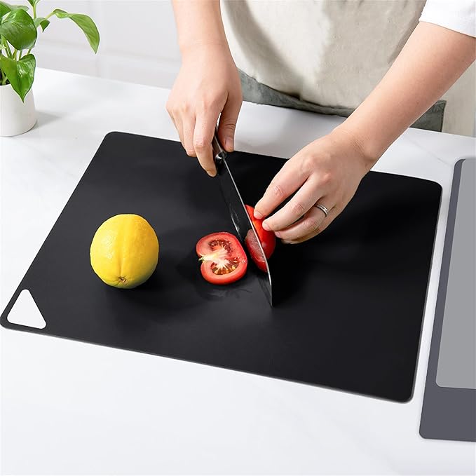 WK Flexible Plastic Cutting Boards Mats for Kitchen, Flexible Non Slip Cutting Mat, Thin Cutting Sheets, BPA Free, Dishwasher Safe, Multi Sizes