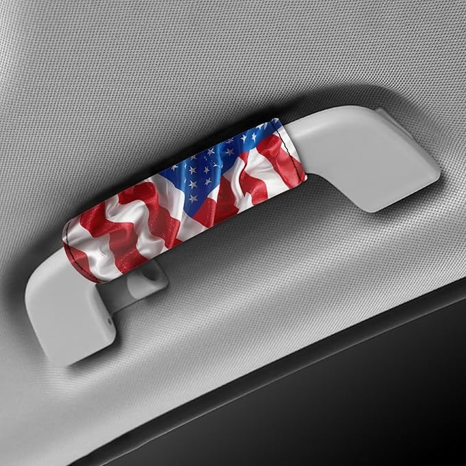 KUIFORTI Patriotic Flag Luggage Handle Wraps for Suitcase 2 Pack Door Handle Protection Sleeve Cover Neoprene Travel Accessories
