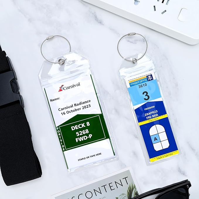 SEAVILIA 20 Pack Luggage Tags Travel & Cruise Essentials for NCL, Princess, Carnival, Royal Caribbean & Celebrity Cruise Ships