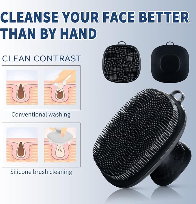 Face Scrubber 2 Pack Silicone Face Scrubber for Men Facial Cleansing Brush Silicone Face Wash Brush Manual Waterproof Cleansing Skin Care Face Brushes for and Exfoliating