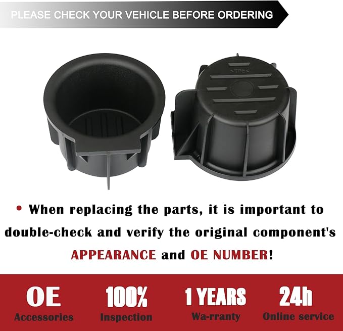 TQPONLY Flow Through Center Console Cup Holder Insert Replacement-Compatible with 2009-2014 Ford F150 Truck/2010-2014 Lincoln Mark LT | Replaces 41015 9L3Z-1513562-CB 9L3Z1513562CB (2 Pcs)