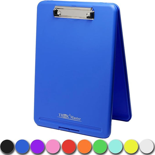 Think2Master Blue Plastic Storage Clipboard. | 25% Heavier & 25% Sturdier| Heavy Duty and Won’t Flex or Bend Like Other Brands (Compare The Weight). Storage Compartment Holds 150 Letter Sized Paper.