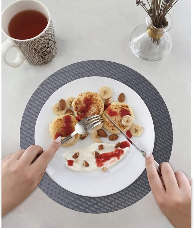 HooTown Shelf Liner Kitchen Cabinet Drawer Mats 17.5 Inch Wide x 393.7 inch Long, Non Skid EVA Plastic Washable Oil Proof Pad for RV Drawer, Dish Plate Slippery Protection, Grey