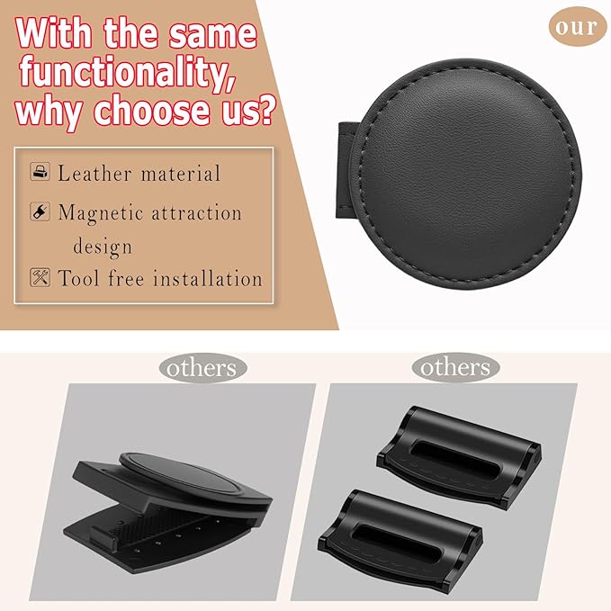 2 Pack Stronger Magnetic Belt Clip, Shoulder Strap Positioners, Relieves Neck & Shoulder Pressure, Enhances Traveling Safety & Comfort