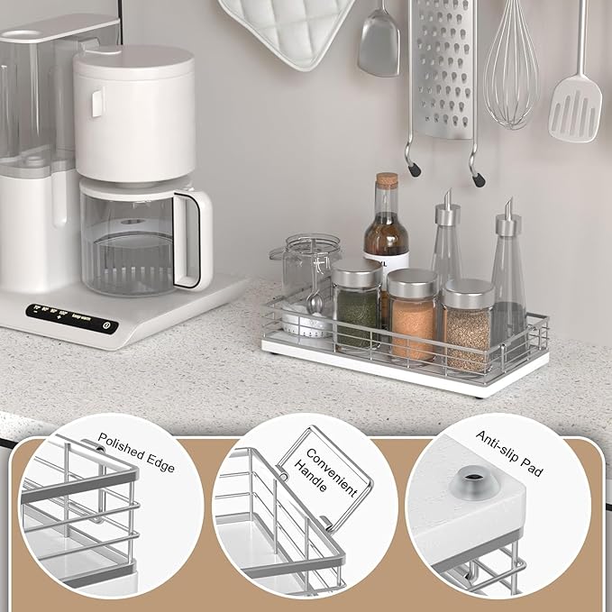 Toilet Paper Basket, 2PCS 13 Inch Bathroom Tank Tray Top of Toilet Storage Toiletries Organizer for Bathroom, Living Room and Kitchen