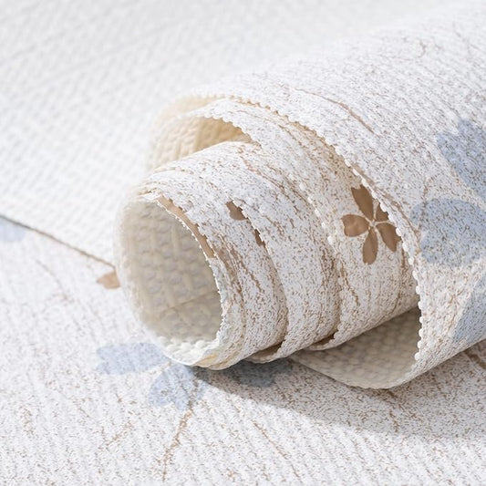 RAY STAR 18X96 Inch Shelf Liner for Kitchen Cabinets, Non-Adhesive Cabinet Liner Washable, PVC Drawer Liner for Dresser Non-Slip Bathroom (Floral)(6 Roll)