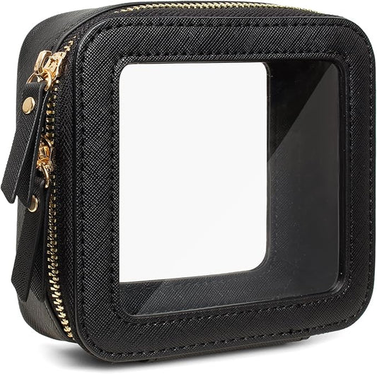 Travel Clear Makeup Bag Set, TSA Approved Cosmetic Bag Case with Zipper Portable Makeup Pouch Toiletry Bag Women Traveling Cosmetic Organizer Storage Bag Car Organizer Car Essentials for Women