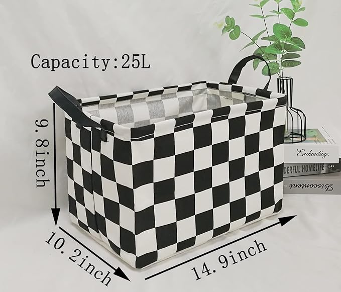 Rectangular Storage Basket Collapsible Organizer Bin Waterproof Toy Box for Organizing Home/Dorm/Kitchen/Pet/Office/Closet/Shelf/Gift Baskets