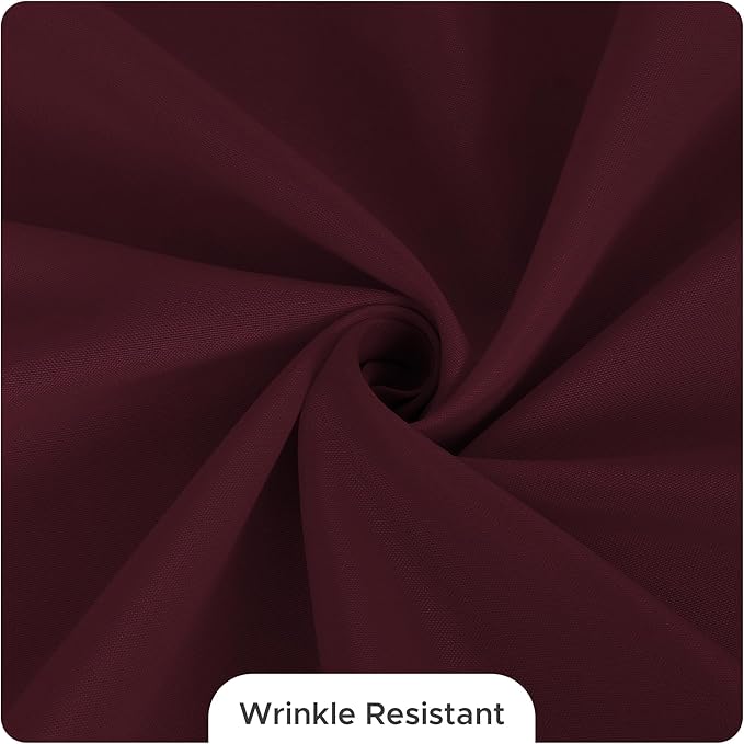 Fitable 8 Pack Rectangle Tablecloths: Stain Resistant Wrinkle Free Circle Table Clothes, Washable Reusable Polyester Table Covers for Wedding Party Birthday Banquet Reception(Burgundy, 60x102 Inch)