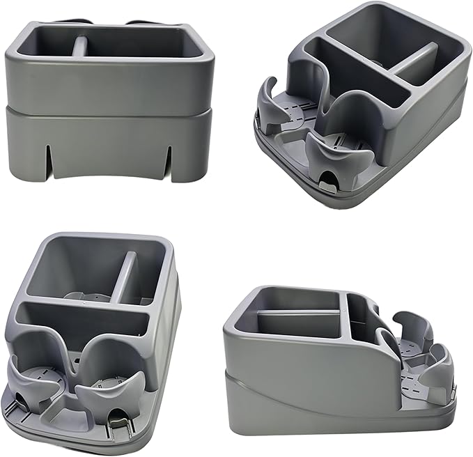 Center Console for Cars, Car Center Console Organizer, Console Cup Holder for Trucks, Floor Cup Holder for Truck, Minivans, Suvs, Vehicle Organizer (Gray)