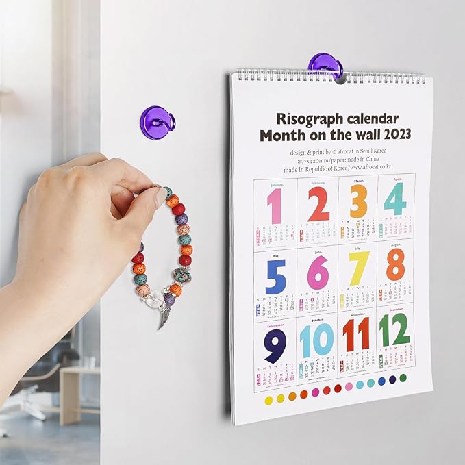 FINDMAG Magnetic Hooks for Cruise Cabins, 110lbs Magnetic Hooks for Classroom, Fridge Magnets, Strong Magnets Heavy Duty for Classroom Decor, Locker Organizer, Camping Essentials, 6 Pack, Purple