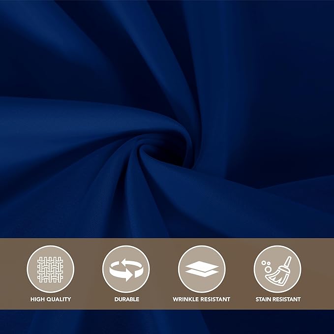 sancua Navy Blue Tablecloths for 6 Foot Rectangle Tables, 8 Pack - Washable Polyester Fabric Table Cloth for Wedding Party, Birthday, Banquet Reception, 54x108 Inch