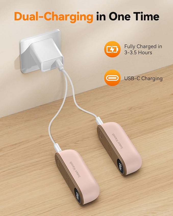 2 in 1 Hand Warmers Rechargeable, Magnetic Electric Hand Warmer 8000mAh USB-C, 3 Heat Levels up to 140°F, Quick Heating Portable Hand Warmers, Gifts