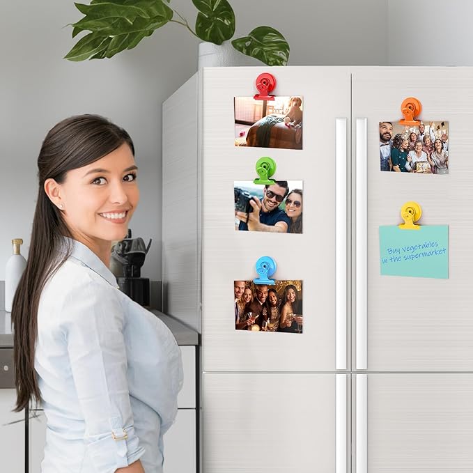 VNDUEEY 22 Pack Colorful Magnetic Clips for Whiteboard, Fridge Magnets Refrigerator Magnets, Magnet Clips for Kitchen & Office Organizing, Magnetic Paper Clip Holder