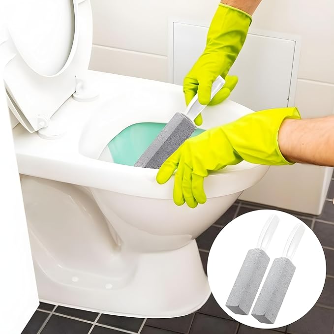 Bexter 6 Pack Pumice Stone Toilet Cleaner with Handle – Bulk Value Hard Water Ring & Stain Remover for Toilet Bowl, Sink, Pool, and Bathroom – Heavy Duty, Non-Scratch Cleaning Tool