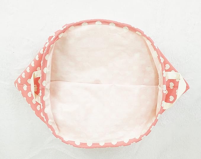 Pink Laundry Basket Kids Hamper Storage Bins Girls Nursery Hamper Waterproof Organizer Toy Box Large Canvas Collapsible Chest for for Bedroom,Clothes Organizer Basket,Toys Bin,Room Decor