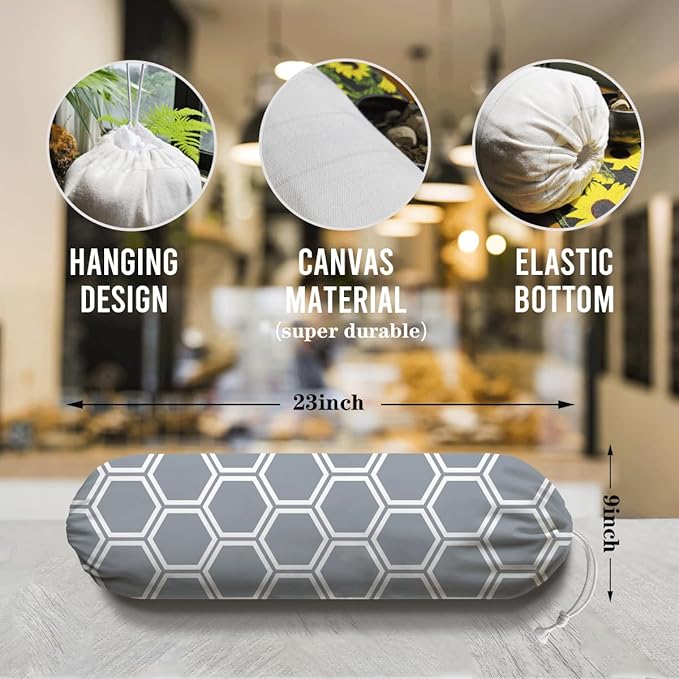 Honeycomb Plastic Bag Holder, Wall Mount Reusable Grocery Bags Holder, Washable Shopping Bags Carrierfor Home Kitchen Pantry Car, Kitchen Pattern Garbage Bag 53