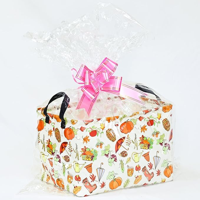 Rec Thanksgiving Box Hamper Storage Basket Collapsible Organizer Bin Gift Shelf Baskets for Home and Kitchen Storage