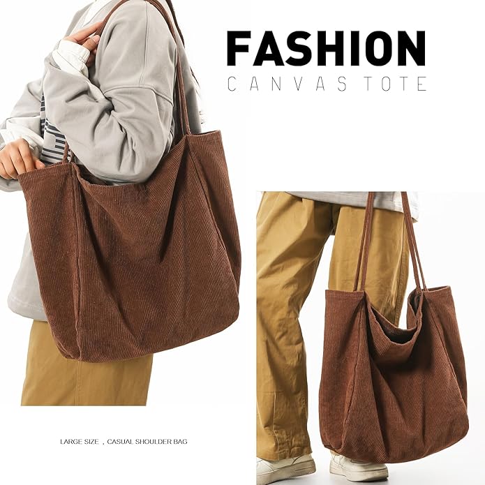 Canvas Tote Bag for Women Large Hobo Shoulder Bag for Work Travel Casual Message Bag Tote Purse handbags