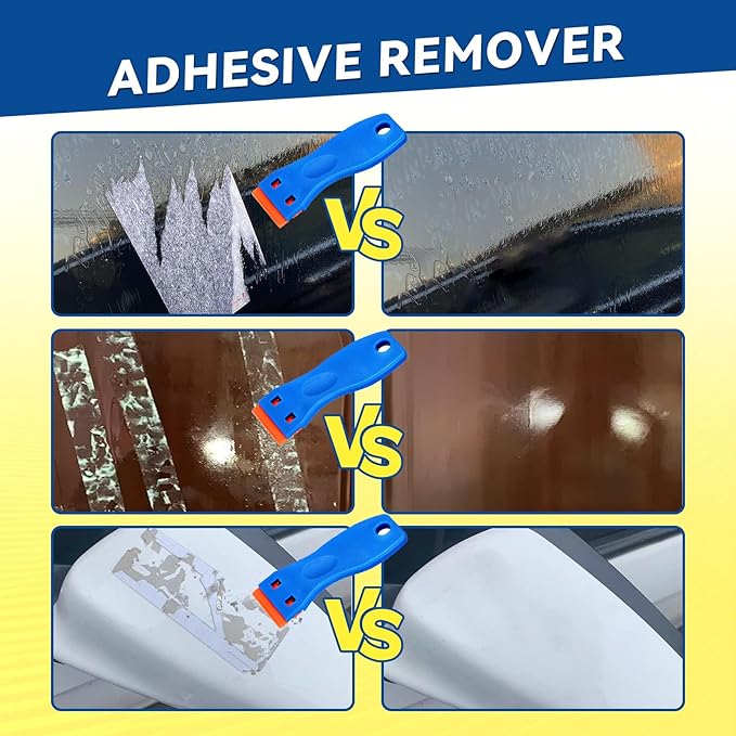 Tiepetly Adhesive Remover Spray 4.06oz, Sticker Remover with Plastic Scraper & 10 Blades, for Tape, Labels, Silicone, Gum & Wax Residue, Safe on Glass, Metal, Plastic (120, Grams)