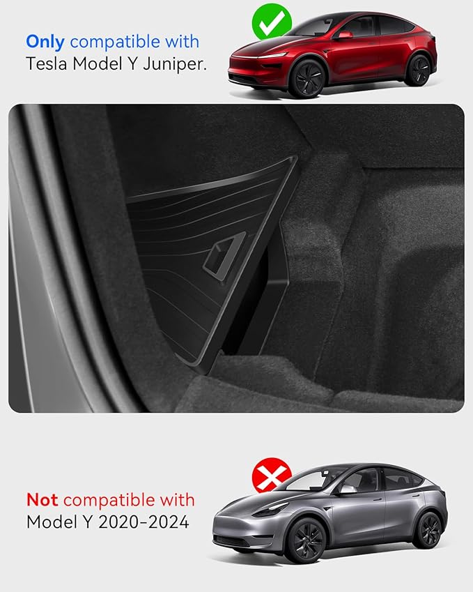 VIHIMAI for Tesla Model Y Juniper Accessories (2025-2026) Trunk Storage Bins,Rear Trunk Organizer TPE Waterproof Trunk Storage Bins Side Box with Lids for Tesla Interior Accessories