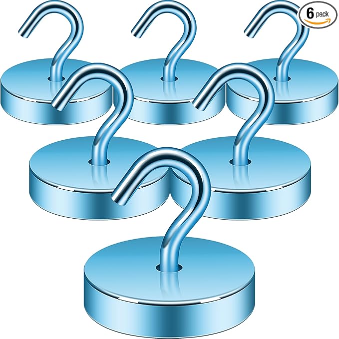 Neosmuk Magnetic Hooks, Cruise Ship Essentials, 100lb+ Heavy Duty Magnetic Hooks for Cruise Cabins, Refrigerator, Grill, Hanging, and Travel | Extra Strong Must-Haves Magnet Hook,RoyalBlue