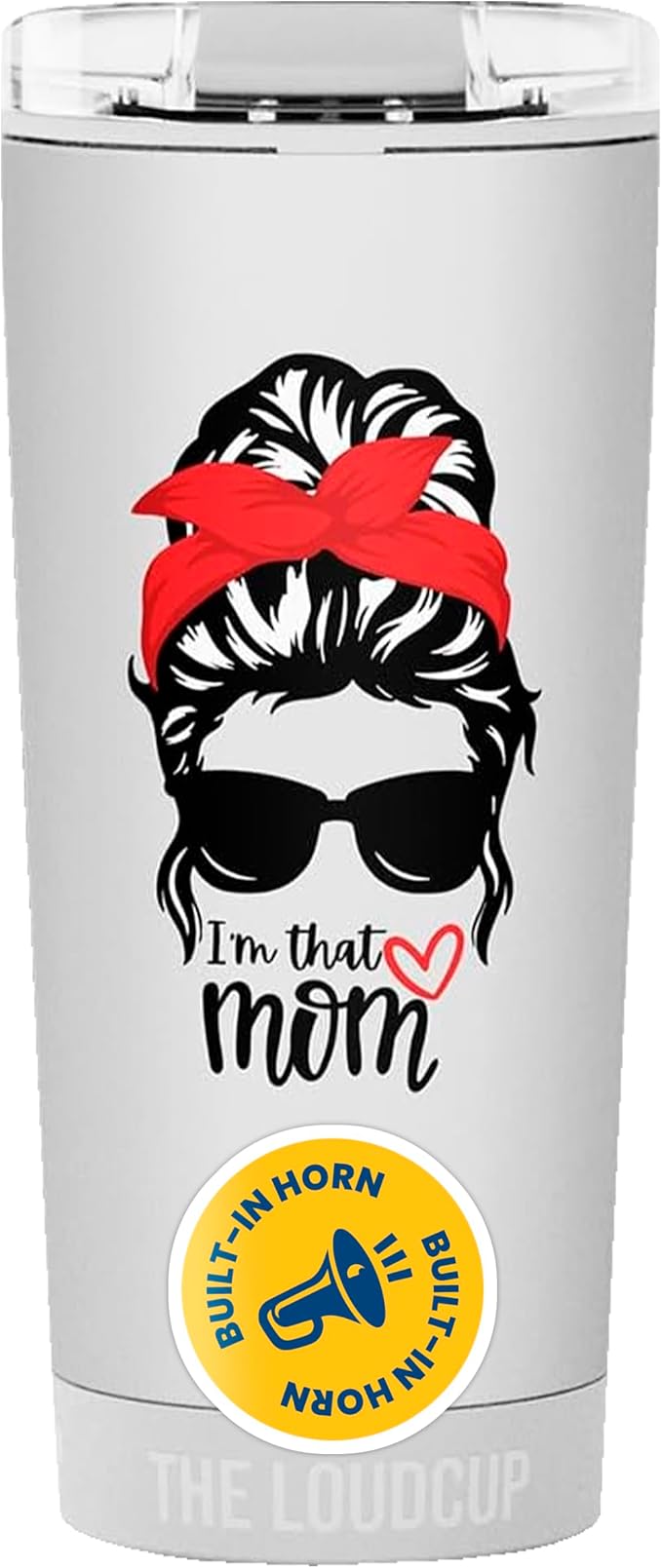 The LoudCup Blow Horn Tumbler, Cheer & Sip 2-in-1 Reusable Water Bottle with Built-In Horn for Sports Games, Tailgates, Parties & Events, BPA-Free